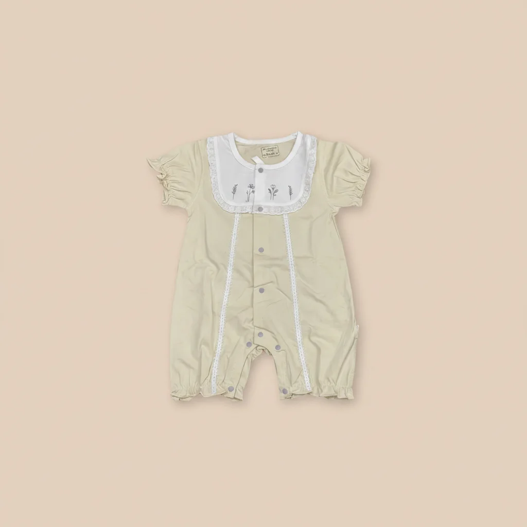 Embroidered Floral Baby Romper