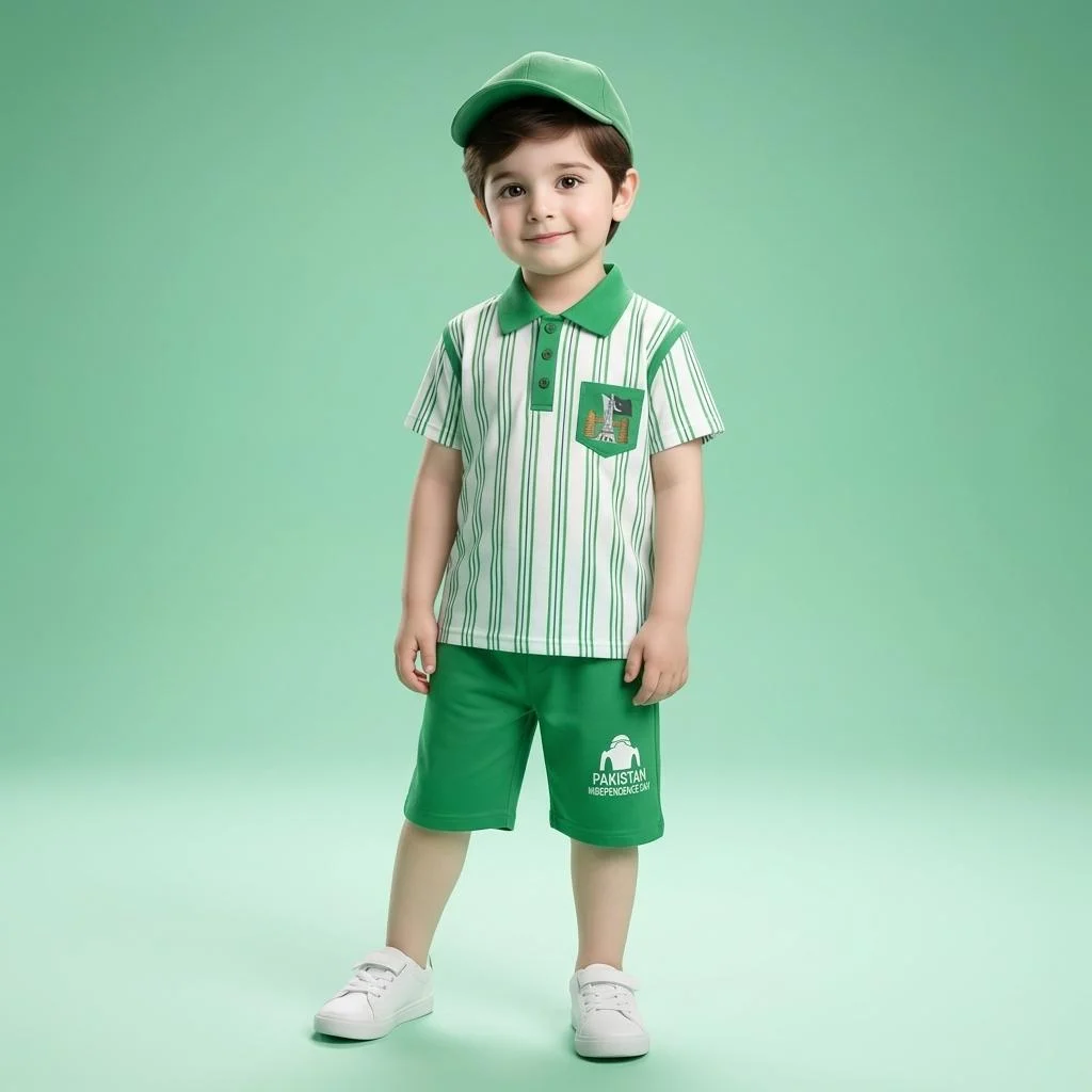 Pakistan Independence Day Shorts Set